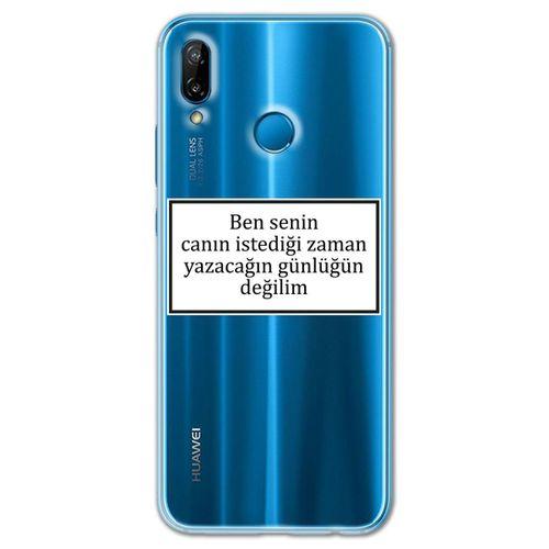 Huawei P20 Lite Kılıf HD Yazı Baskılı Silikon Arka Kapak - Yazı 10
