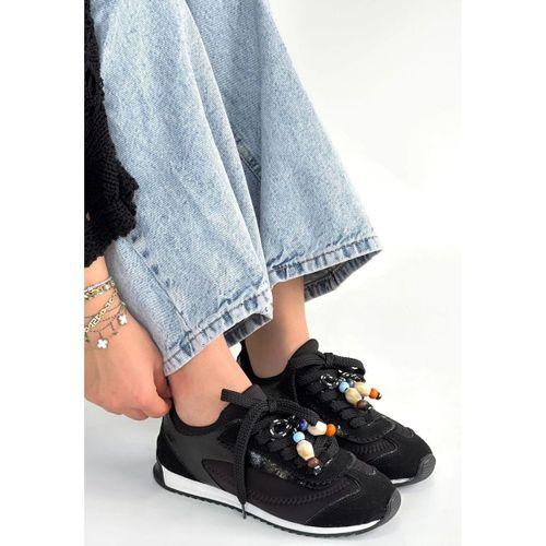 Riaf Siyah Cilt Bağcıklı Spor Ayakkabı