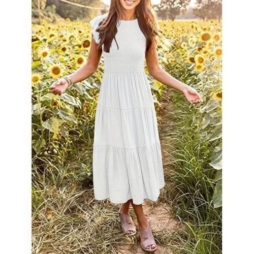 Kadın Kısa Kollu Kolları Volanlı Gipeli Aerobin Elbise