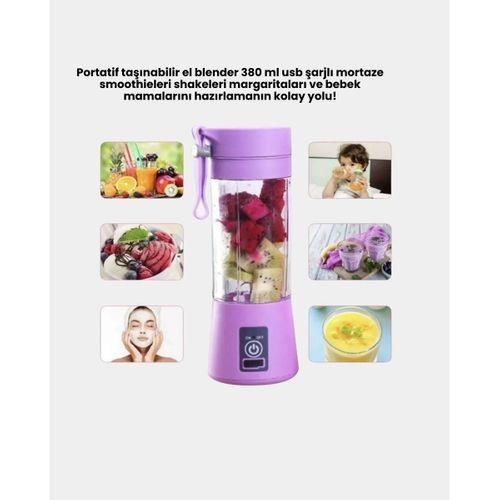 Şarjlı 380ml Portatif Smoothie Blender Usb Mini Shake Yapıcı