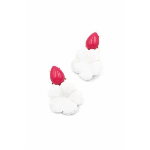 Çiçek Küpe - Beyaz