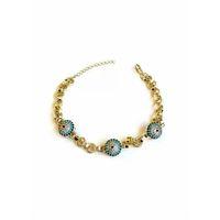 Taşlı Nazar Bileklik - Altın