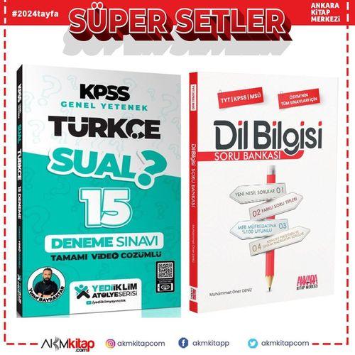 Yediiklim KPSS Sual Türkçe Deneme ve AKM Dil Bilgisi Soru Bankası Seti 2 Kitap