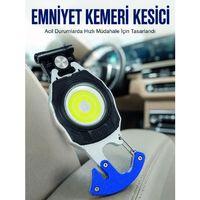 Acil Durum Feneri Elektronik Çakmak Tornavida Ve Emniyet Kemeri Kesicili Taşınabilir El Feneri