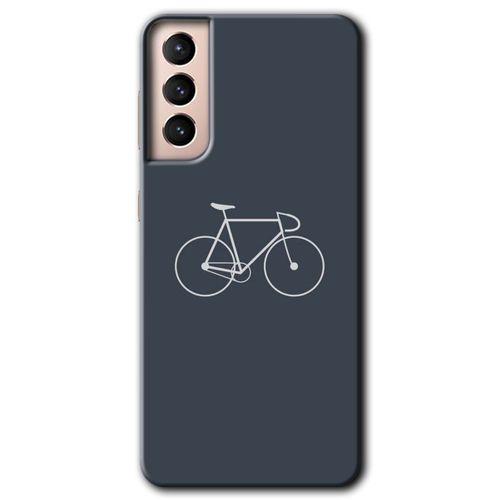 MRCİLETİSİM Samsung Galaxy S21 Plus Kılıf HD Desen Baskılı Arka Kapak + Temperli Cam - Bike