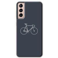 MRCİLETİSİM Samsung Galaxy S21 Plus Kılıf HD Desen Baskılı Arka Kapak + Temperli Cam - Bike