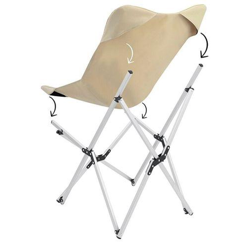 Kamp Ayısı® Alüminyum Katlanabilir Kamp Sandalyesi – Askılı Omuz Çantalı, Oxford Kumaş, Krem