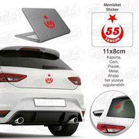 Samsun Plaka 55 Ay Yıldız Kırmızı Sticker, Araba, Araç, Etiket, Aksesuar, Tuning, Modifiye, Arma