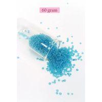 Dökme Cam Kum Boncuk (11/0) 2 mm - 60 Gram -  Şeffaf Koyu Camgöbeği - BNC061