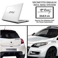 Necmettin Erbakan İmza Araç Sticker - Araç Oto Sticker -araç Aksesuar - 22x8,5 Cm