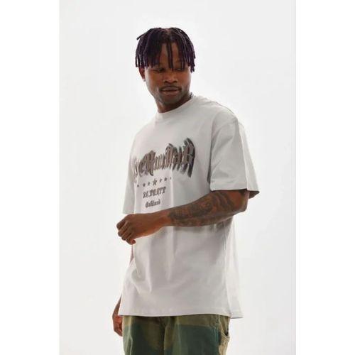 Erkek Baskılı T-Shirt Kısa Kol Bisiklet Yaka Regular Fit Rahat Kalıp Günlük Tişört - Gri