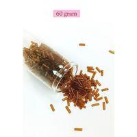 Uzun Boru Kesme Boncuk Çap 2mm Uzunluk 10 mm - 60 Gram - Şeffaf Kahverengi - BNC285