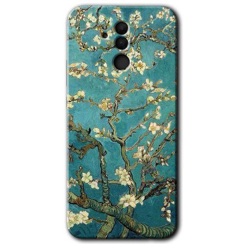 MRCİLETİSİM Huawei Mate 20 Lite Kılıf Baskılı Kapak - Almond Blossom +Tam Ekran Koruyucu