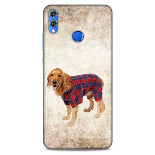 Huawei Honor 8x Kılıf Köpek Kıyafetleri (47) Crystal Flex Kılıf Golden Gömlek