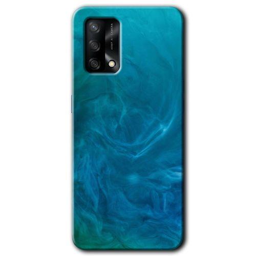 Oppo A74 Kılıf HD Desen Baskılı Arka Kapak + Temperli Cam - Mavi Aura
