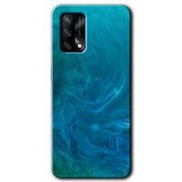 Oppo A74 Kılıf HD Desen Baskılı Arka Kapak + Temperli Cam - Mavi Aura
