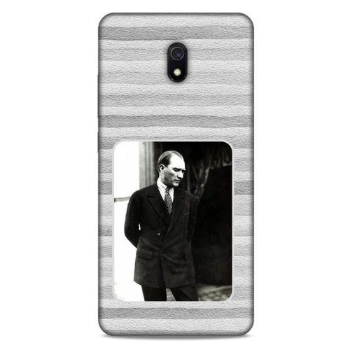 Xiaomi Redmi 8A Kılıf Atatürk (36) Glitter Kılıf Gri Kumlar