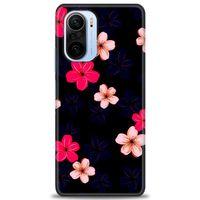 Xiaomi Mi 11i Kılıf HD Baskılı Kılıf - Pembe Mavi Çiçekler + Tam Ekran Koruyucu
