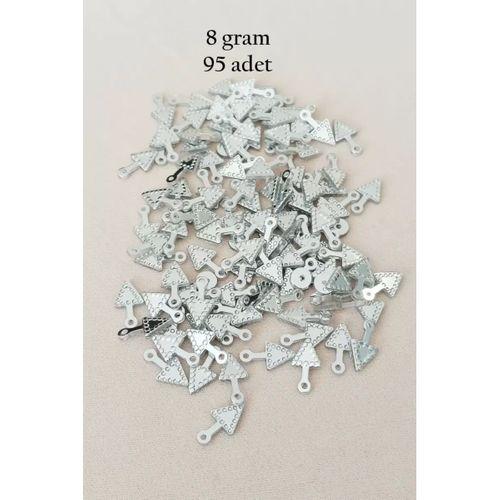 Oya Abiye Bileklik Kolye Pleksi Metalik Plastik Pul Gümüş Renk 8 gram 95 adet - BNC505