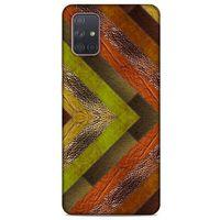 Samsung Galaxy A71 Kılıf Patchwork (10) Full Koruma Kılıfı Yeşil Turuncu