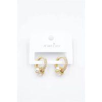 İncili Taşlı Halka Küpe - Altın