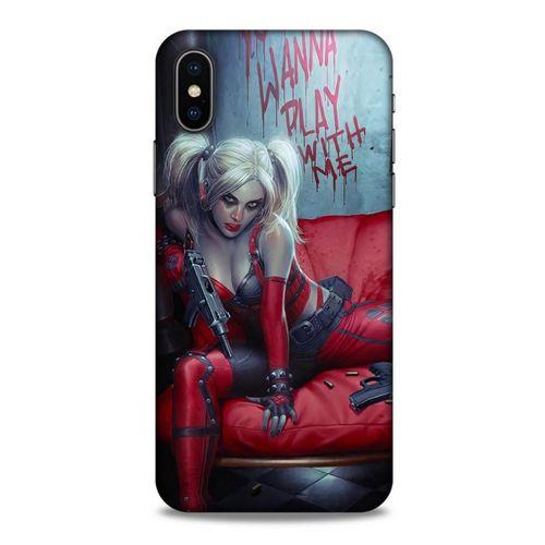 Apple iPhone XS Uyumlu Kılıf Harley Quinn (22) Tam Koruma Kılıfı Kırmızımsı kahverengi