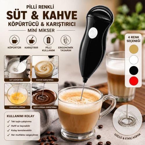 Pilli Mini Süt ve Kahve Köpürtücü