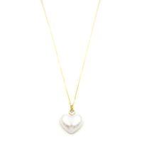 İnci Kalp Kolye - Altın
