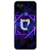 Xiaomi Mi 8 Lite Kılıf HD Desen Baskılı Arka Kapak - Dark Neon Yaprak Ü Harfi