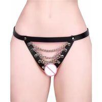 Fantezi Deri Kadın Zincirli String