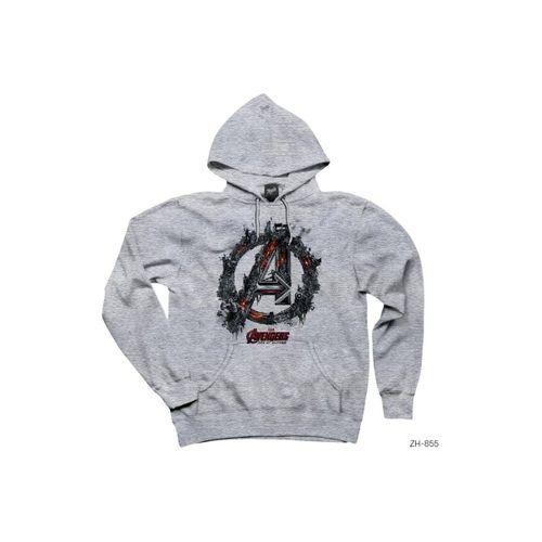 Avengers Dark City Gri Kapşonlu Sweatshirt Hoodie