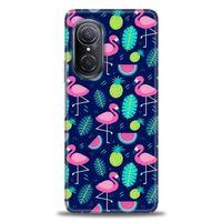 Huawei Nova 9 SE Kılıf HD Baskılı Kılıf - Flamingo Ananas + Tam Ekran Koruyucu