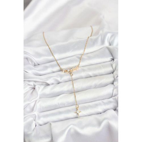 316L Çelik Zincir Gold Renk Yıldız Model Y Kadın Kolye