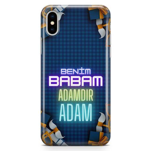 Apple iPhone X Kılıf Babalar Günü Hediyesi Arka Kapak Koruma Desenli Full Koruyucu