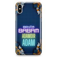 Apple iPhone X Kılıf Babalar Günü Hediyesi Arka Kapak Koruma Desenli Full Koruyucu