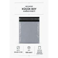 Gri Cepsiz Küçük Boy Kargo Poşeti 24x30+5 Cm 100 Adet