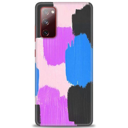 Samsung Galaxy S20 FE Kılıf HD Baskılı Kılıf - Mor Siyah + Tam Ekran Koruyucu