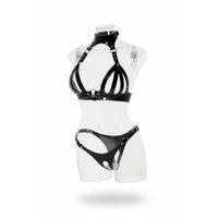 Siyah Harness Takım Deri Boyunluklu Metal Tokalı - Brf1089