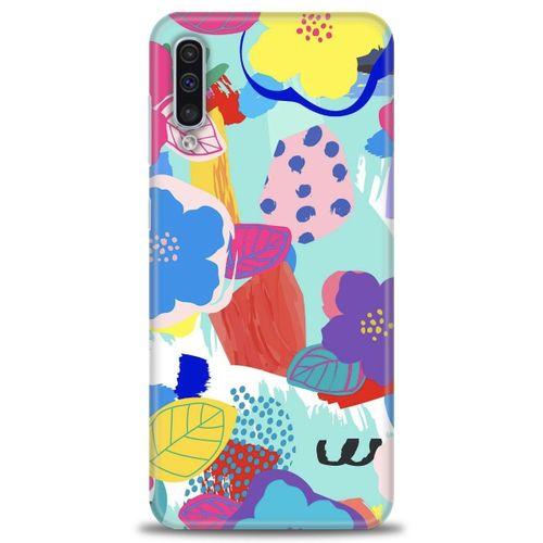 Samsung Galaxy A50 Kılıf HD Baskılı Kılıf - Flowers + Tam Ekran Koruyucu