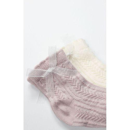 Bistyle Bistyle Fiyonklu Penye Soket Çorap 2li 10149 Lila