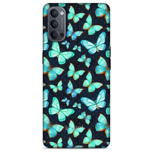 Oppo Reno 4 Kılıf Kelebek Etkisi (12) Koruyucu Silikon Beyaz Mavi