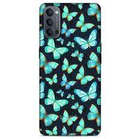 Oppo Reno 4 Kılıf Kelebek Etkisi (12) Koruyucu Silikon Beyaz Mavi