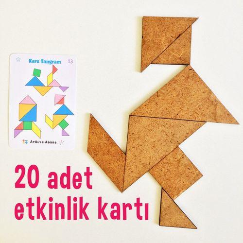 Kalp, Kare Ve T Tangram Akıl Zeka Mantık Matematik Beceri Eğlenceli Öğretici Oyunu