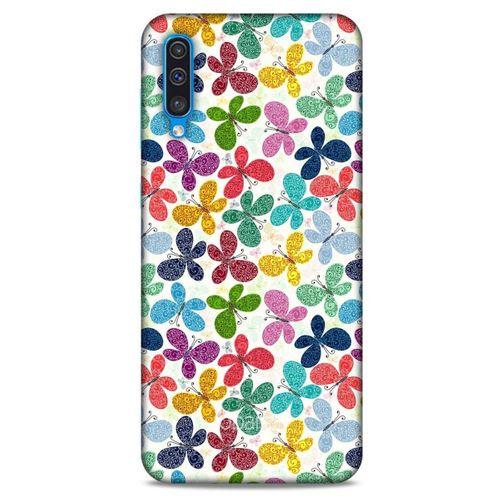 Samsung Galaxy A50 Kılıf Kelebek Etkisi (35) Fit Design Kılıf Karışık Renkli