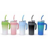 Mat Renk Isı Muhafazalı Kulplu Ve Pipetli Çelik Termos Kupa