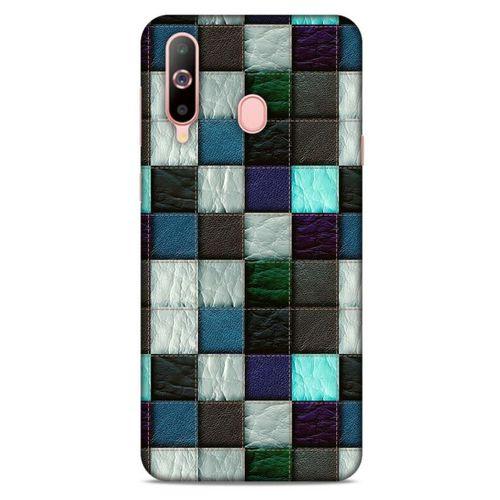 Samsung Galaxy A60 Kılıf Patchwork (46) Core Armor Kılıf Gri Cam Göbeği