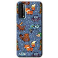 MRCİLETİSİM Huawei P Smart 2021 Kılıf HD Desen Baskılı Arka Kapak + Temperli Cam - Animals Funny