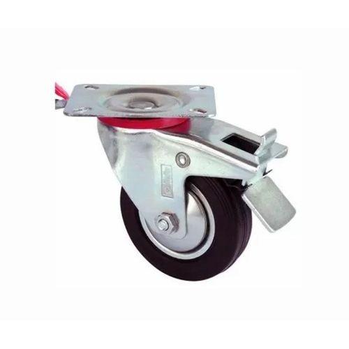 Servis Tekeri - Frenli Tablalı Siyah Döner - Çap 80 Mm