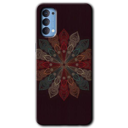 OPPO Oppo Reno 4 Kılıf HD Desen Baskılı Arka Kapak - Mandala Flower Wal