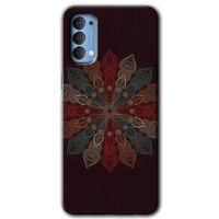 OPPO Oppo Reno 4 Kılıf HD Desen Baskılı Arka Kapak - Mandala Flower Wal